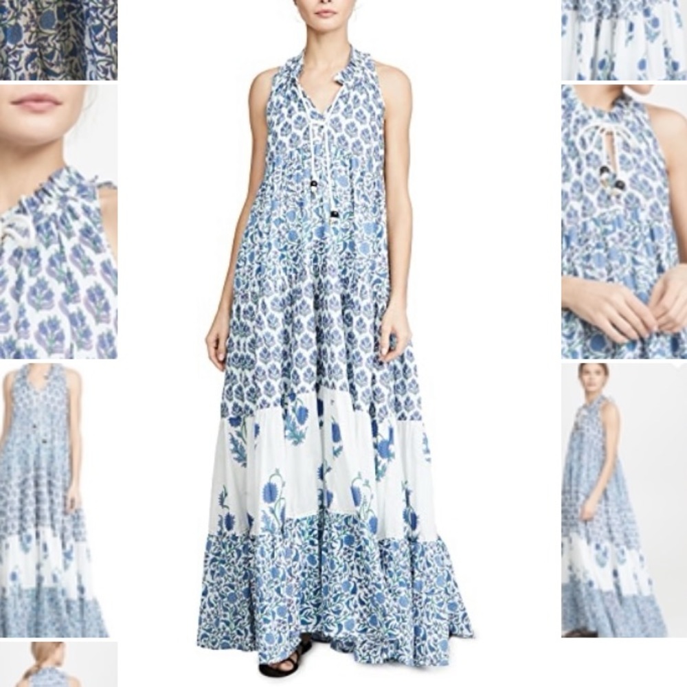 Shop bob/ Anthropologie blue floral maxi dress/coverup - Ro’s Garden